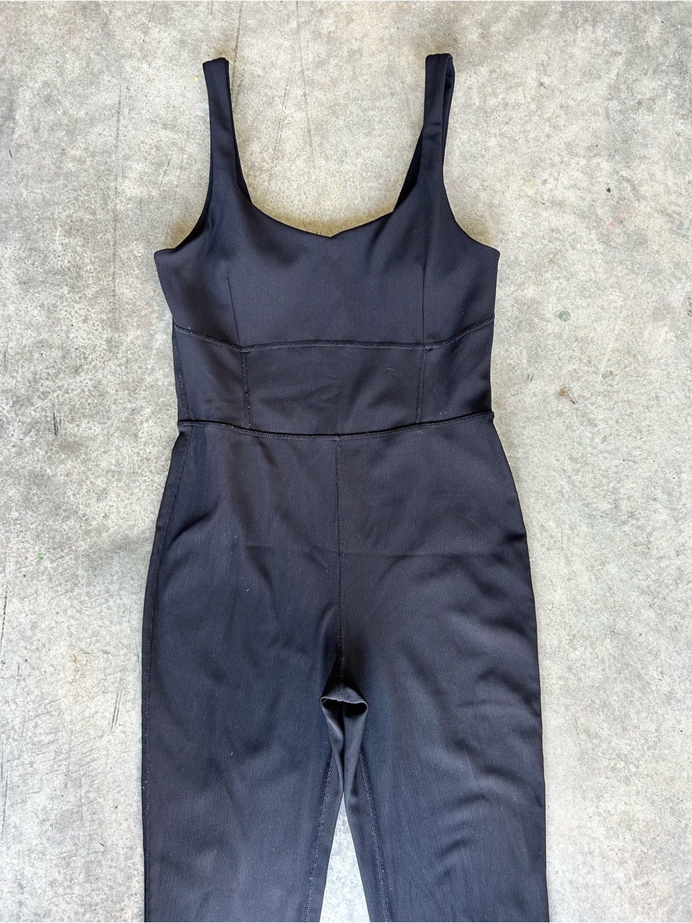 Scoop Neck Black Flared Jumpsuit - Picture 4 of 13